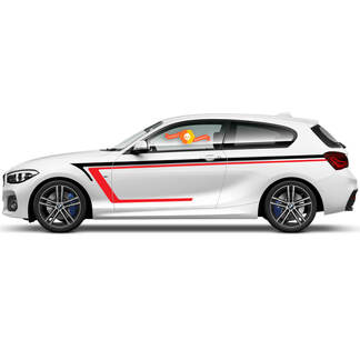 2x Vinyl Decals Grafische Stickers zijkant BMW 1 serie 2015 deurtekening nu 2022
