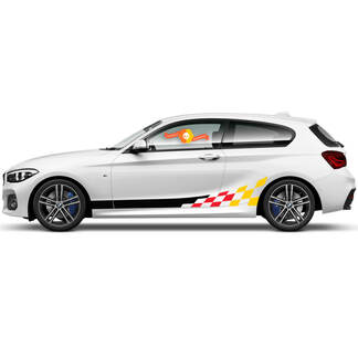 2x vinylstickers grafische stickers zijkant BMW 1 serie 2015 rocker panel track Garmany
