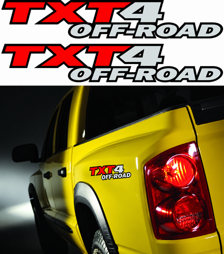 Aangepaste TXT4 Off Road contourletters Bedside vinyl decal sticker voor Dodge Dakota