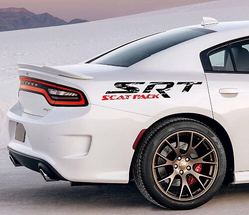 Beschadigde SRT Scat Pack Zijvinylsticker voor Dodge Charger of Challenger