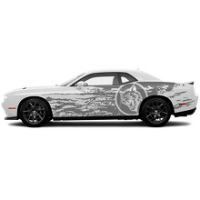 Dodge Challenger Of Charger SRT Hellcat Splash Grunge Side Widebody Kit Nieuwe Hell Cat Vinyl Sticker Decal Grafisch
_2