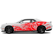 Dodge Challenger Of Charger SRT Hellcat Splash Grunge Side Widebody Kit Nieuwe Hell Cat Vinyl Sticker Decal Grafisch
_3