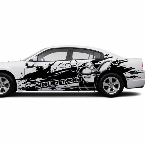 Super Bee & Aangepaste Tekst Zijvinyl Sticker voor Dodge Challenger