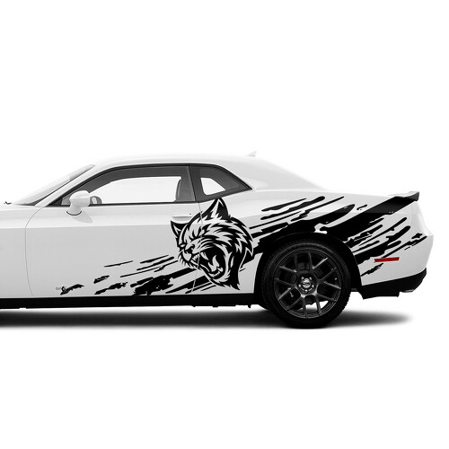 Wildcat-logo Modderspatzijfolie Sticker voor Dodge Challenger