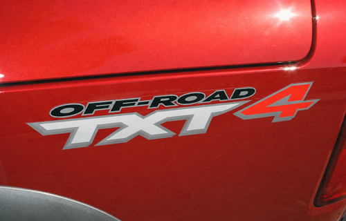 Custom TXT4 Off Road Slanted Lettering Laadbakzijde Vinylsticker voor Dodge Dakota TRX4