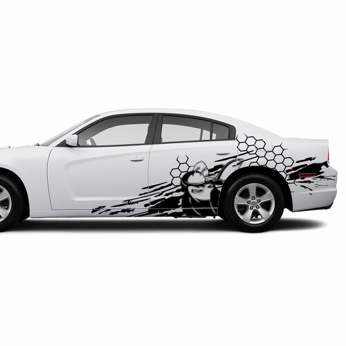Honeycomb & Modderspat Zijkant Vinyl Decal Sticker voor Dodge Challenger