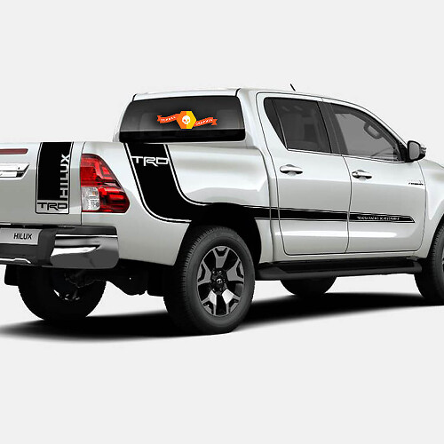 TRD-stijl achterklep en zijstrepen vinyl decal kit voor Toyota Hilux