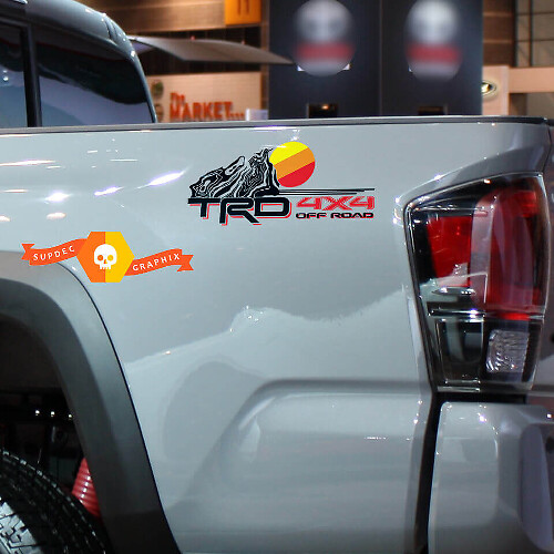 TRD Topografisch Logo Vintage Zijvinyl Sticker Voor Toyota Tacoma