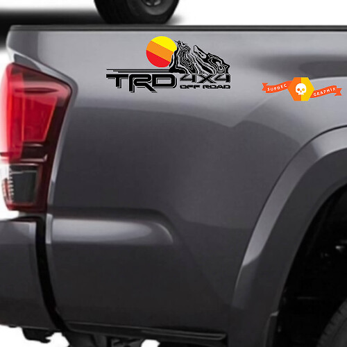 TRD Topografisch Logo Vintage Zijvinyl Stickers Decal 2 Voor Toyota Tacoma