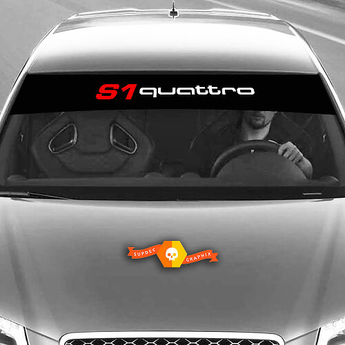 Vinylstickers Grafische Stickers voorruit S1 Quattro Audi Sunstrip Racing 2022
