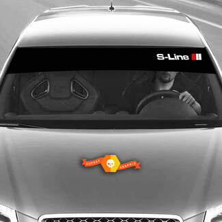 Vinyl Decals Grafische Stickers voorruit S-line Audi sunstrip Racing 2022
