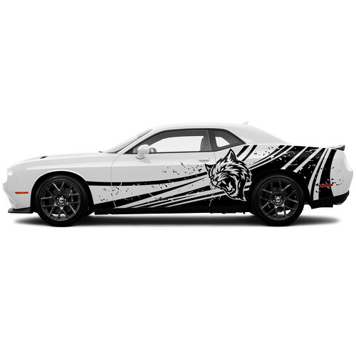 Hellcat Verwoeste Grunge Deur Zijvinyl Decal Sticker voor Dodge Challenger
