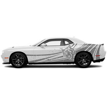 Hellcat Verwoeste Grunge Deur Zijvinyl Decal Sticker voor Dodge Challenger_2