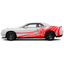 Hellcat Verwoeste Grunge Deur Zijvinyl Decal Sticker voor Dodge Challenger_3