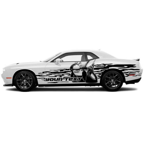 Scat Pack Grunge Deurzij Vinyl Decal Sticker voor Dodge Challenger