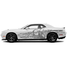 Scat Pack Grunge Deurzij Vinyl Decal Sticker voor Dodge Challenger_2