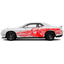 Scat Pack Grunge Deurzij Vinyl Decal Sticker voor Dodge Challenger_3