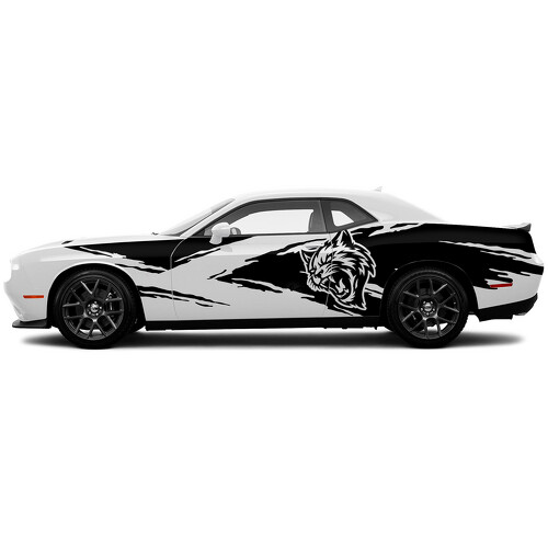 Hellcat Splash Grunge Deurzijde Vinyl Decal Sticker voor Dodge Challenger