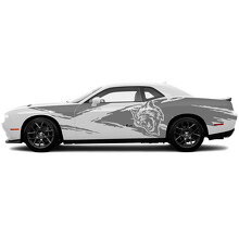 Hellcat Splash Grunge Deurzijde Vinyl Decal Sticker voor Dodge Challenger_2