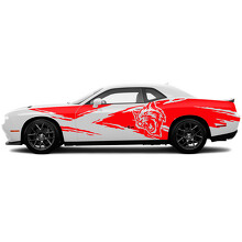 Hellcat Splash Grunge Deurzijde Vinyl Decal Sticker voor Dodge Challenger_3
