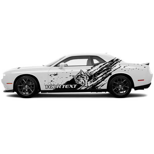 Hellcat aangepaste tekst krassen deurzijde vinyl sticker voor Dodge Challenger