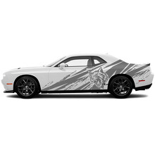 Wildcat verweerd stijl zij Vinyl Decal Sticker voor Dodge Challenger_3