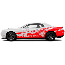 Wildcat & Custom Tekst Versleten Stijl Zij Vinyl Decal Sticker voor Dodge Challenger_3