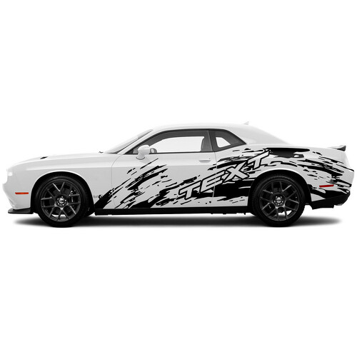Aangepaste Tekst Modderspatstijl Zij Vinyl Decal Sticker voor Dodge Challenger