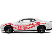 Super Bee en Gebogen Strepen Zij Vinyl Decal Sticker voor Dodge Charger_3