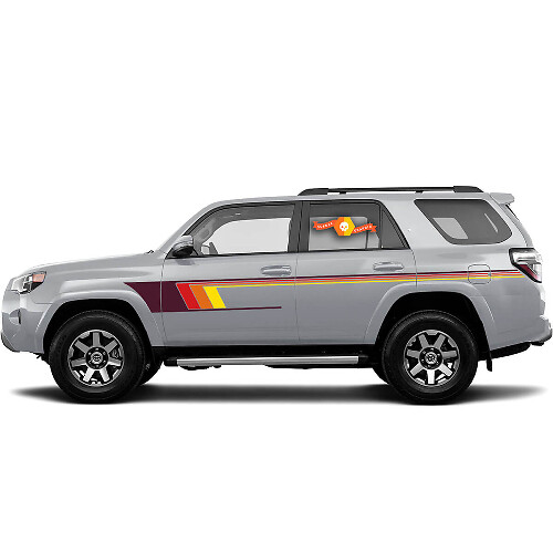 Vintage stijl strepen zij vinyl decal sticker voor Toyota 4Runner