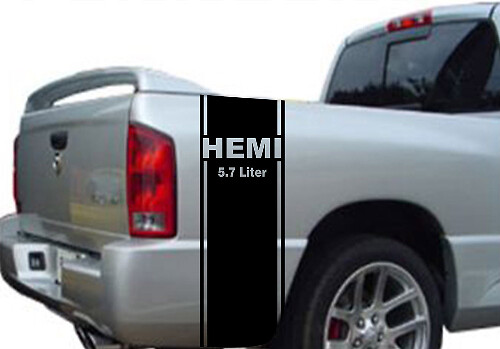 Hemi 5.7L Achterzijde Strepen Vinyl Decal voor Dodge Ram