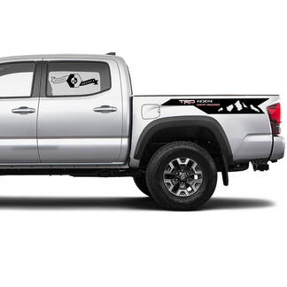 2 Tacoma 2 kleuren Side Bed Mountains TRD 4x4 Off-Road Vinyl Stickers Decal Kit voor Toyota Tacoma
