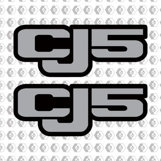 Paar Jeep CJ5 - 2 kleuren - Vinyl Decal Sticker Off Road CJ 5 Trails Rock Crawling 4x4
