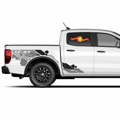 Aangepaste tekst camouflage zijbed spatplaat decal sticker vinyl graphics voor musclecar truck power truck 2022