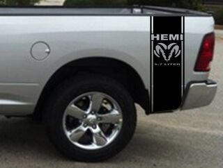 2 Hemi 5,7 liter Ram Stripe Dodge Ram Truck Vinyl Decal Sticker1