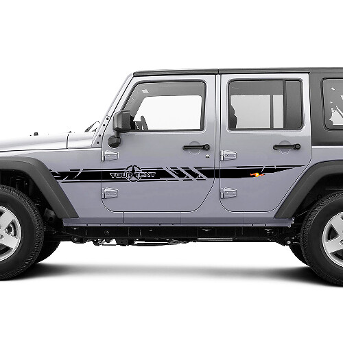 Disctessed Custom Army Ster Zijstrepen Vinyl Decal Kit voor Jeep Wrangler