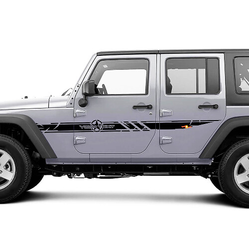 Disctessed Custom Army Ster Zijstrepen Vinyl Decal Set voor Jeep Wrangler