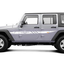 Disctessed Custom Army Ster Zijstrepen Vinyl Decal Set voor Jeep Wrangler_3