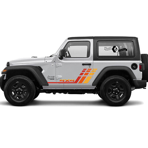 Jeep Rubicon Retro Vintage 4x4 2 deuren racestreep kit sport Off Road Graphic Kits
