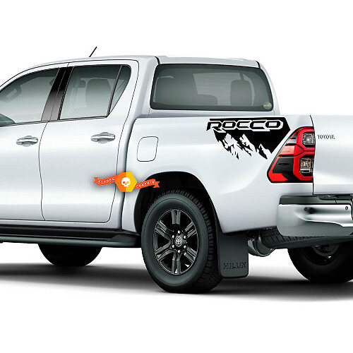 Toyota Hilux 2016 - 2021 Rocco Off Road Achterbed Bergen Vernietigd Stickers Decals Trd Kofferbak
