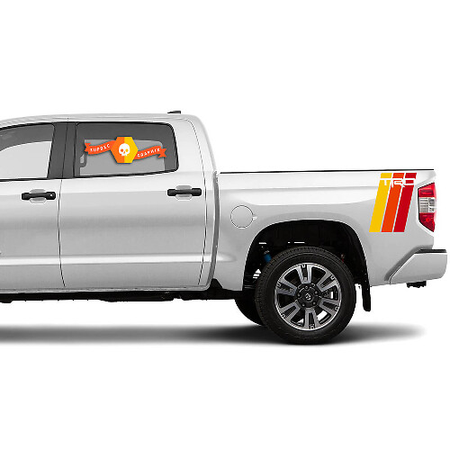 Retro Driekleurige TRD Stijl Zijdelings Decal Set voor Toyota Tundra