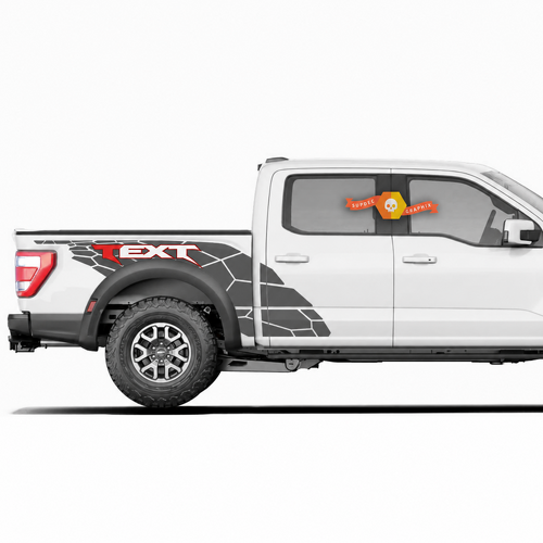 Aangepaste tekst zijdeur spatbord grafische decal stickers twee kleuren voor musclecar truck power truck 2022
