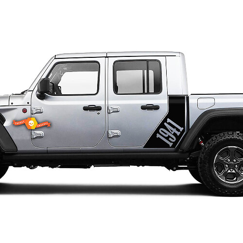 Jeep Gladiator Side War 1941 Star Sticker Decal Factory Style Body Vinyl Graphic Stripes Kit 2018-2022
