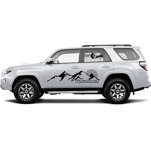 Vinylsticker met bergketen voor zijdeur voor Toyota 4Runner