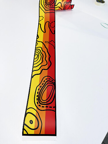 Vintage topografische strip vinyl stickers voor Toyota-trucks