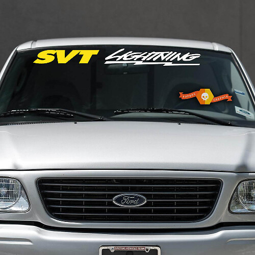 2 Kleuren  -  FORD - SVT LIGHTNING VOORRUIT BANNER raamtopper Sticker Decal
