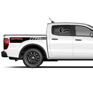 Paar Ford F150 Raptor 2020-2022 logo zijbed grafische sticker sticker
