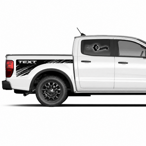 Aangepaste Tekst Versleten Logo Zijbed Graphics Decal Sticker Set voor Musclecar truck power truck 2020-2022 11387