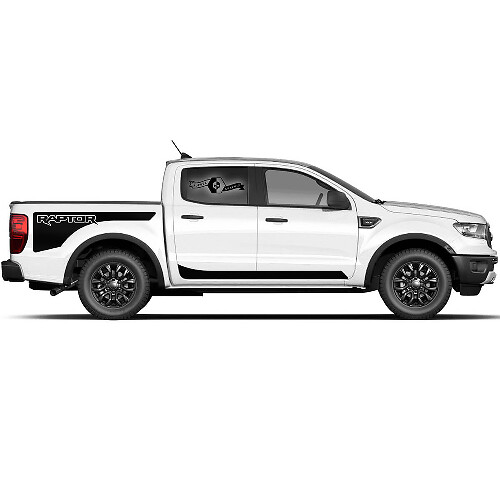 2 Paar Ford F150 Raptor 2020-2022 logo zijbed en Raptor Side Rocker Panel graphics decal sticker
