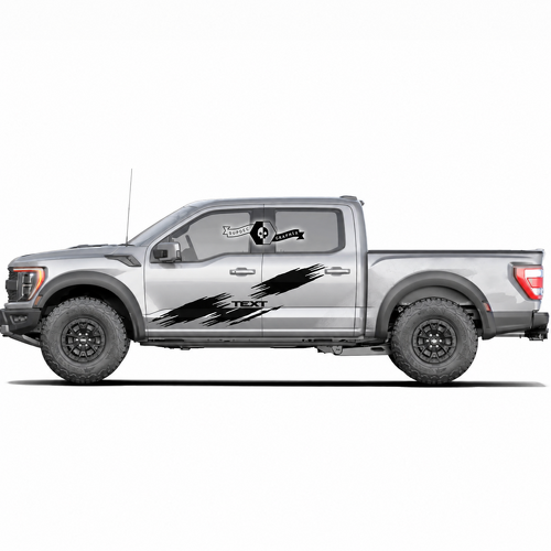 Aangepaste Tekst Versleten Deuren Logo Zij Graphics Decal Sticker Set voor Musclecar truck power truck 2020-2022